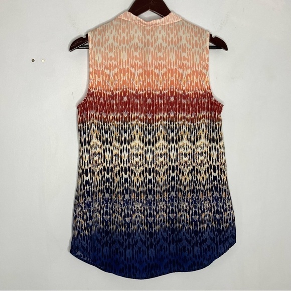 Cabi Ruffle Collar Multicolored Button Down Blouse - Picture 6 of 6